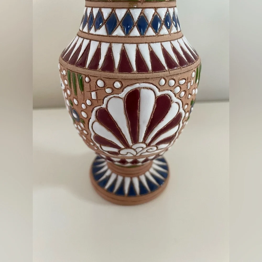 Handcrafted Greek Mythology Multicolor Pottery Home Decor Vase